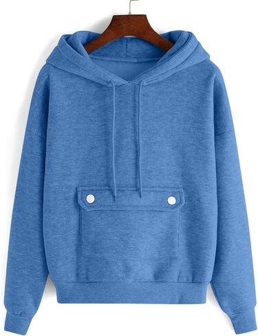 Hraetenm هوديز للنساء الصوف جوبت الأكمام طويلة الأكمام المريحة قمم pullover الأساسية الأساسي in Kuwait