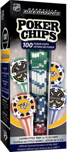 Masterpieces NHL unisex-adult 100-Piece Casino Style Poker Chips in Saudi Arabia