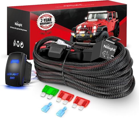 نيليت مجموعة اسلاك شريط اضاءة LED 12 ايه دبليو جي شديد التحمل 12 فولت 5 دبابيس مفتاح تشغيل ليزر وايقاف مقاوم للماء شفرة مرحل الطاقة فيوز-2 رصاص (10038 واط) in Kuwait