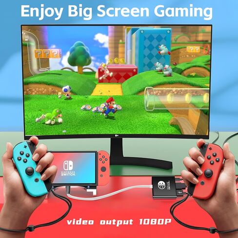 Switch Dock لـ Nintendo Switch Station 4K دقة موصل محول التلفزيون المحمول لـ Nintendo Switch NS/OLED USB C إلى Dock Travel HDMI مع USB 3.0 Plug & Play (Black+Red) in Kuwait