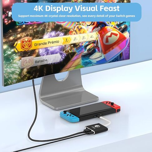 Switch Dock لـ Nintendo Switch Station 4K دقة موصل محول التلفزيون المحمول لـ Nintendo Switch NS/OLED USB C إلى Dock Travel HDMI مع USB 3.0 Plug & Play (Black+Red) in Kuwait