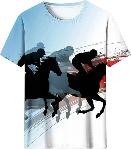 مضحك سباق الخيول tshirts للنساء رايدر سباق هدايا تي شيرت القميص قصير الأكمام خمر الرسم تي شيرت قمم مضحكة in Saudi Arabia