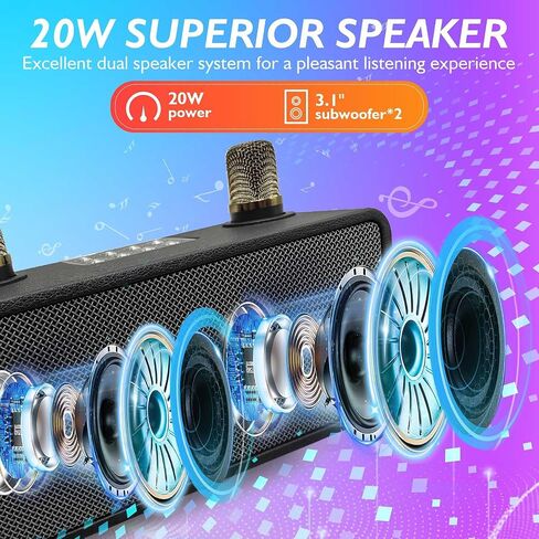 مكبر صوت بلوتوث محمول مع إدخال Radio Treble/Bass AUX ، منفذ USB ، فتحة بطاقة SD Micro- مكبرات صوت بصوت عالٍ مدعومة بطارية ، هدايا للمنزل/الفصول الدراسية in Kuwait