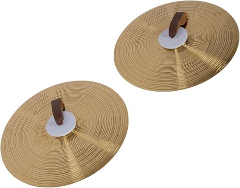 WALFRONT 2Pcs Cymbals Alloy Hand Held Drum Cymbals with Hand Strap 14 Inch Enhance Performance for Marching Bands Orchestras Music Students in Saudi Arabia