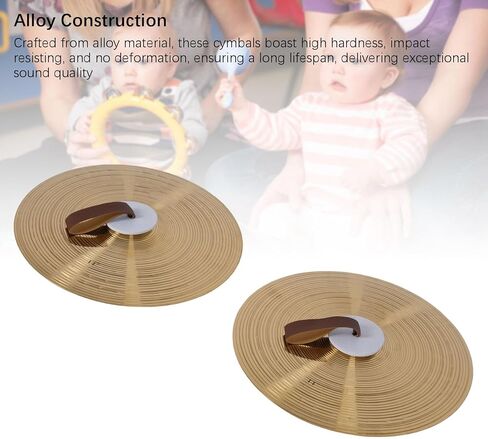 WALFRONT 2Pcs Cymbals Alloy Hand Held Drum Cymbals with Hand Strap 14 Inch Enhance Performance for Marching Bands Orchestras Music Students in Saudi Arabia