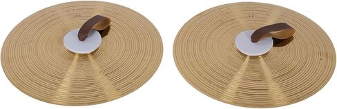 WALFRONT 2Pcs Cymbals Alloy Hand Held Drum Cymbals with Hand Strap 14 Inch Enhance Performance for Marching Bands Orchestras Music Students in Saudi Arabia