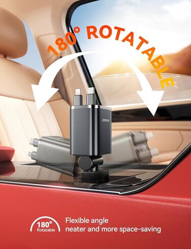 [2026 Ultra-Compact] JOYROOM Retractable Car Charger 84W Car Charger USB C for iPhone 16 17 Fast Charging, Car Accessories, Car Adapter Travel Essentials Gifts for Women Men, for iPhone 17 16 15 14 13 | [2026 Ultra-Compact] [180°Adjustable] Car Accessorie in Kuwait