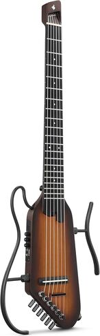 Donner Hush C Acoustic-electric Nylon String Guitar الكلاسيكية-غيتار سفر خفيف الوزن مع موالف مدمج ، HPS-II Preamp ، جاك سماعة الرأس وموقف سريع للنساء-Sunburst in Kuwait