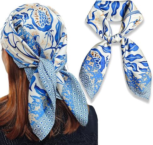 Silk-Like Bandana Scarf for Women - Soft, Lightweight, Multipurpose Head & Neck Scarf, Hair Accessory & Handbag Decor​​ in Kuwait