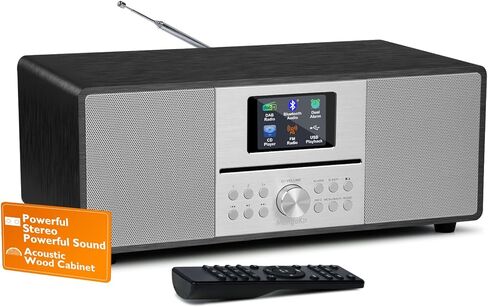 MS4 CD Player I FM Radio I Hifi System I Bluetooth I نظام استريو قوي I Acoustic Wood Cabinet I CD Player مع مكبرات الصوت in Kuwait