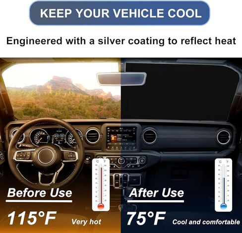 Car Windshield Sun Shade for 2020-2025 Ford Explorer Fully Covered Foldable Front Window Shade, Professional 310T Polyester UV & Heat Protection, Keep Interior Cool, Outdoor Camping in Kuwait