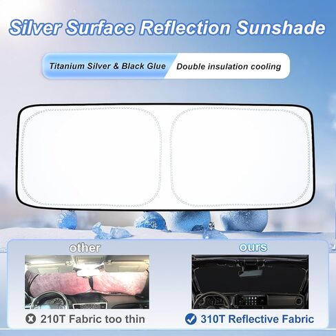 Car Windshield Sun Shade for 2020-2025 Ford Explorer Fully Covered Foldable Front Window Shade, Professional 310T Polyester UV & Heat Protection, Keep Interior Cool, Outdoor Camping in Kuwait