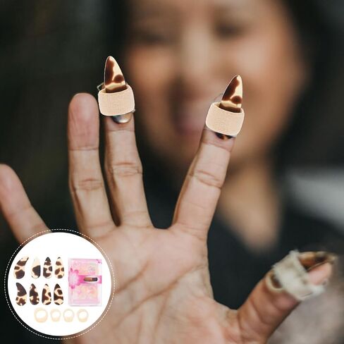 FAVOMOTO Guzheng Nail Set, Silicone Guzheng Nail Protectors Thumb Finger Picks Practice Portable Guitar Thumb Picks Covers Protectors Parts for Practice String Instrument in Saudi Arabia