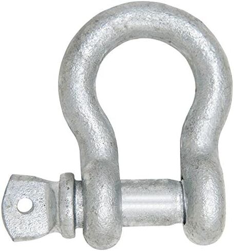 MarineNow 7/16" US Type Drop Forged Galvanized Bow Shackle with Over Size Screw Pin for Anchor, Towing, Off Road Recovery (7/16" with 1/2" Pin 1-1/2 T WLL) Hot Dipped Galvanized in Saudi Arabia