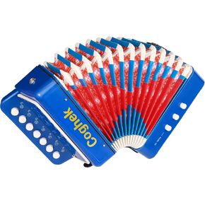 White Mini Accordion for Kids 10-Key Button Compact Accordion Durable Musical Toy for Beginners in Kuwait