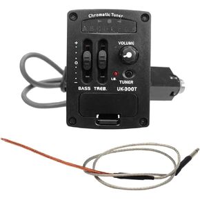 Generic UK-300T Cable-Based EQ Preamp with Piezo for Ukulele Use, Black, 53cm in Saudi Arabia