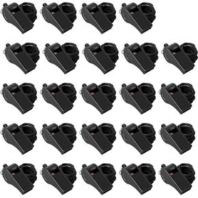 24 Pack 120dB Loud Referee Whistles with Lanyards – Heavy-Duty Black Sports Whistles for Coaches, Referees, and Team Events in Saudi Arabia