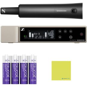 Sennheiser Wireless Handheld Base System Bundle with 4 AA Batteries & Cloth EW-D SKM-S (R4-9) Digital Wireless System with Handheld Transmitter, Receiver, Rack Kit & Accessories (552-608MHz) in Kuwait