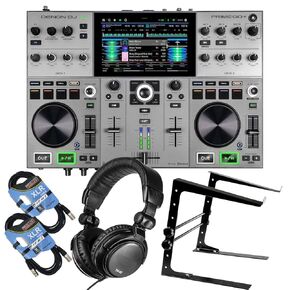 DJ Prime GO+ Portable Standalone DJ System - Laptop Stand - TH02 - (2) XLR Cables Bundle in Kuwait