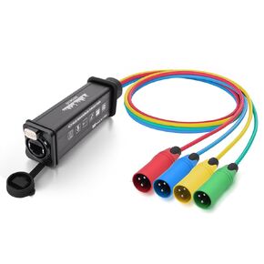 XLR Audio Over Ethernet Snake ， 4 قناة 3pin xlr ذكر إلى EtherCon متوافق مع RJ45 CAT5/CAT6 Ethernet لصوت المرحلة الحية ، الإضاءة ، الصوت ، تسجيل الصوت-1.64 فأت in Kuwait
