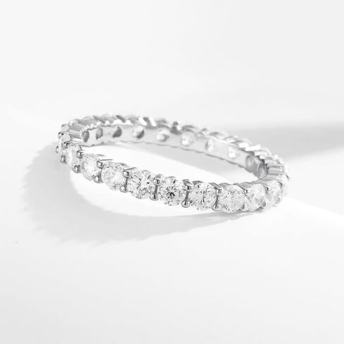 TIKJE 2 Rings Set For Women, 18k Yellow/White Gold Plated Rings - Cubic Zirconias Band Ring, Eternity Promise Engagement Wedding Band Gift For Her Size 5-12 in Kuwait