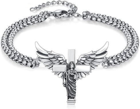 St Michael Bracelet 925 Sterling Silver Archangel Michael Bracelet Religious Protect Catholic Jewelry Gift for Men Women in Saudi Arabia
