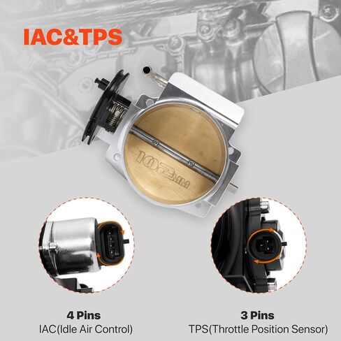 92 ملم تجميع الجسم الخانق مع TPS IAC لـ GM Gen III LS1 LS2 LS3 LS6 LS7 LSX LS Throttle Body 4 مسامير أسود in Kuwait