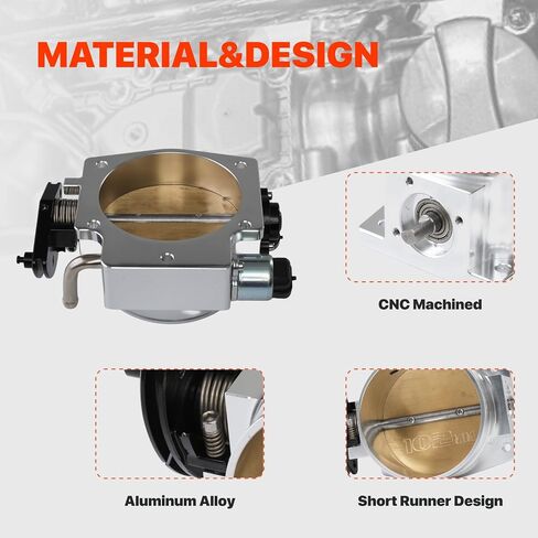 92 ملم تجميع الجسم الخانق مع TPS IAC لـ GM Gen III LS1 LS2 LS3 LS6 LS7 LSX LS Throttle Body 4 مسامير أسود in Kuwait