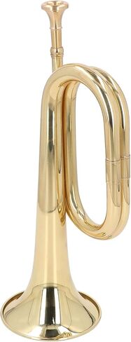 Spanish Bugle, Thickened Brass Lacquer Gold Finish C Key Cavalry Trumpet for Orchestral Performance in Saudi Arabia