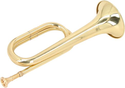 Spanish Bugle, Thickened Brass Lacquer Gold Finish C Key Cavalry Trumpet for Orchestral Performance in Saudi Arabia