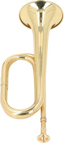 Spanish Bugle, Thickened Brass Lacquer Gold Finish C Key Cavalry Trumpet for Orchestral Performance in Saudi Arabia