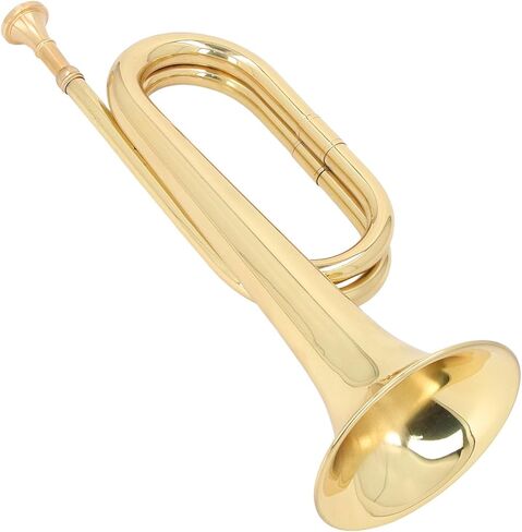 Spanish Bugle, Thickened Brass Lacquer Gold Finish C Key Cavalry Trumpet for Orchestral Performance in Saudi Arabia