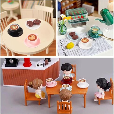 PANDAHALL 20 PCS MINI COFFE COFS MINIATURE DOLLHOUSE Accessories أكواب قهوة بيضاء صغيرة للمطبخ المصغر DIY ، ديكور المناظر الطبيعية الصغيرة ، الحفلات. in Saudi Arabia