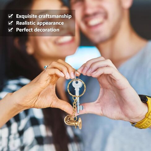 Miniature Brass Tuba Key Chain Golden Musical Instrument for Graduation Birthday Gift in Saudi Arabia