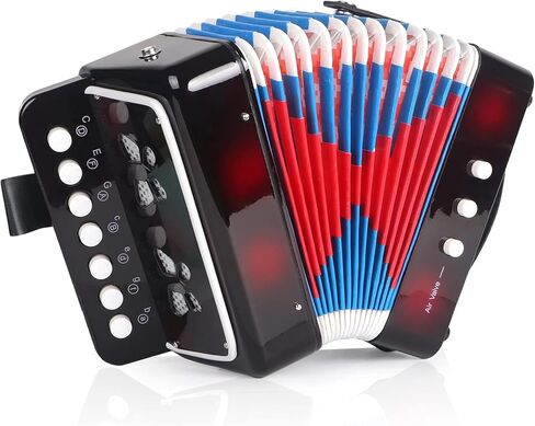 LOTKEY 7 KEY KEORS ARCRODION ، 3 BASS MINI CORDORION ، تصميم محمول خفيف الوزن ودائم للطلاب ، والأطفال ، والمبتدئين لممارسة (أسود) in Kuwait