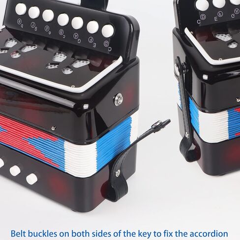 LOTKEY 7 KEY KEORS ARCRODION ، 3 BASS MINI CORDORION ، تصميم محمول خفيف الوزن ودائم للطلاب ، والأطفال ، والمبتدئين لممارسة (أسود) in Kuwait