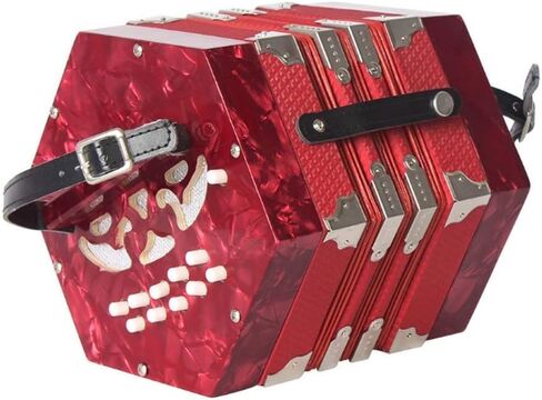 Button Anglo Concertina Concertina Concertina 20 Key Anglo-style Concerto Portable Hexagon Actorion Child Child Junior Professional Professional Musical Musical Music in Kuwait