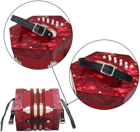 Button Anglo Concertina Concertina Concertina 20 Key Anglo-style Concerto Portable Hexagon Actorion Child Child Junior Professional Professional Musical Musical Music in Kuwait