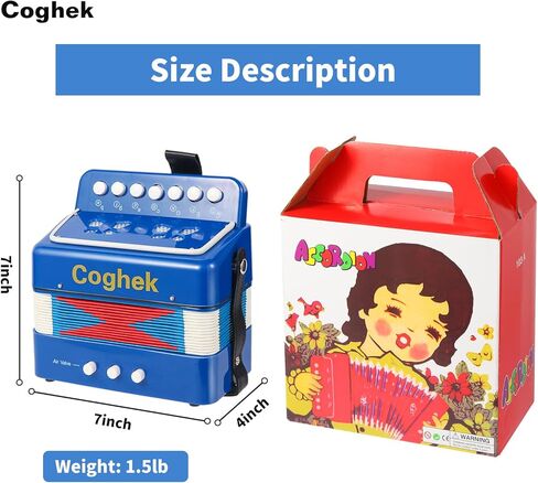 أبيض مصغرة أكورديون للأطفال 10 مفتاح من المفاتيح الأكورديون الموسيقية المتينة للمبتدئين للمبتدئين in Kuwait