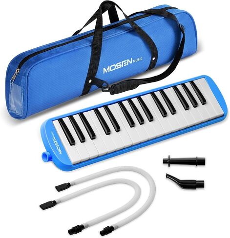 MOSEN 32 Keys Melodica Instrument, Air Piano Keyboard Pianica Soprano Melodica with 2 Soft Long Tubes, Short Mouthpieces, Carrying Bag, Pink in Saudi Arabia