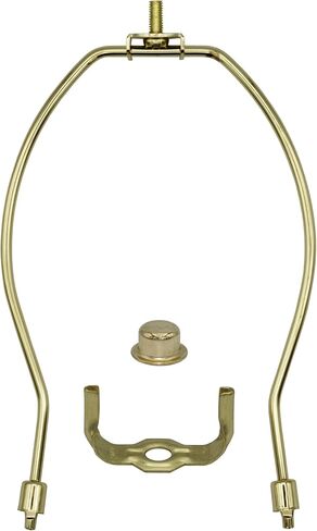 Creative Hobbies® 8 Inch Lamp Harp Kit - Regular Weight, Polished Finish | Harp, Finial and Harp Base Set for Table and Floor Lamps (Gold) in Saudi Arabia