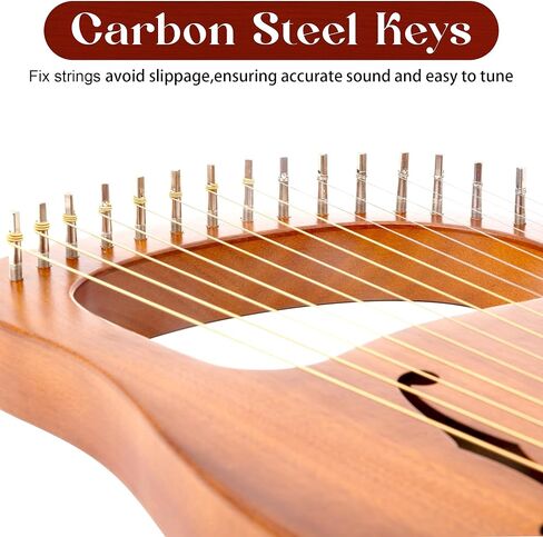 Lyre Harp Mulucky 7 Metal Lyre Steel String String Bone Saddle Mahogany Lyre أداة مع مفتاح ضبط وحقيبة أزعج أسود - MLH701 in Kuwait