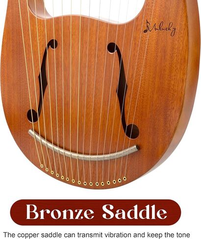 Lyre Harp Mulucky 7 Metal Lyre Steel String String Bone Saddle Mahogany Lyre أداة مع مفتاح ضبط وحقيبة أزعج أسود - MLH701 in Kuwait