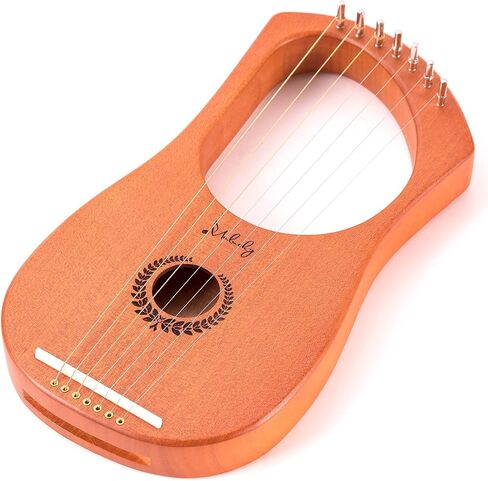 Lyre Harp Mulucky 7 Metal Lyre Steel String String Bone Saddle Mahogany Lyre أداة مع مفتاح ضبط وحقيبة أزعج أسود - MLH701 in Kuwait
