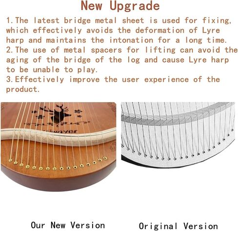 Miwayer Lyre Harp Kit 16 Strings Musical Musical Mahogany Body Totem Totem Professional القيثارة مع الملحقات والحالة (Cyan) in Saudi Arabia