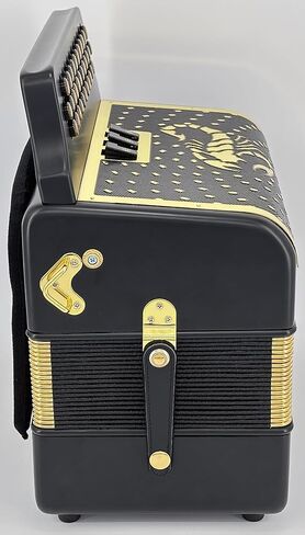 Alacran NAL3412-MX3-BSP-SOL-زر 34 مضغوط ، و 12 جماعة أكورديون باس تشمل الخشب الرقائقي الحقيقي ، والحالة والأشرطة المبطنة in Kuwait