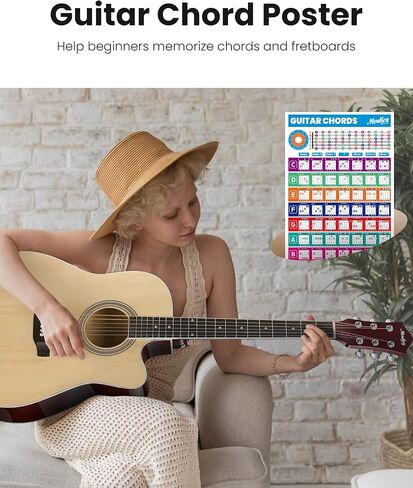 Moukey 41" Acoustic Guitar for Beginners Adult Teen Full Size Guitarra Acustica with Chord Poster, Gig Bag, Tuner,Steel Strings, Capo, Strap - Black in Kuwait