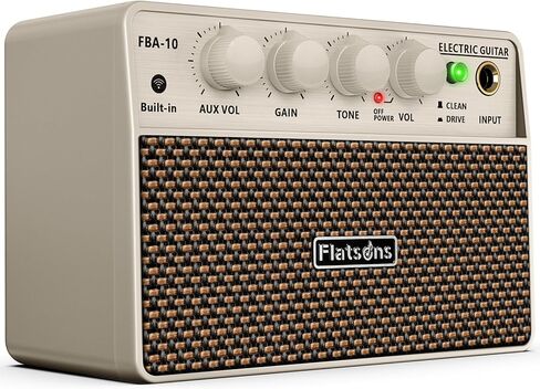 FBA-10 Guitar Amp, 10W Mini Electric Guitar Amplifier with Clean/Drive Channel, 6H Working, USB-C Rechargeable, 3.5mm Headphone/AUX Jack, Wireless Portable Amp for Indoor Practice, Traveling in Saudi Arabia