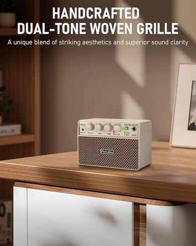 FBA-10 Guitar Amp, 10W Mini Electric Guitar Amplifier with Clean/Drive Channel, 6H Working, USB-C Rechargeable, 3.5mm Headphone/AUX Jack, Wireless Portable Amp for Indoor Practice, Traveling in Saudi Arabia