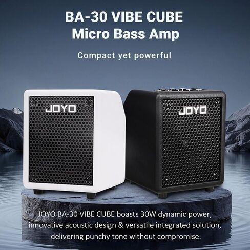 JOYO 30W Bass Amp Portable Combo Amplifier 4" Speaker with Bluetooth 5.1 + OTG Direct Recording | 3-Band EQ + Compressor | Headphone Practice for Bassist Livestream Solo Gigs (Vibe Cube BA-30, Black) in Saudi Arabia